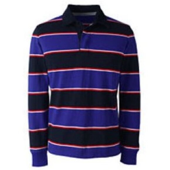 NEW Land's End Men's Regular Long-Sleeve Stripe Jersey Rugby - Men's XL (46-48) - Picture 1 of 6